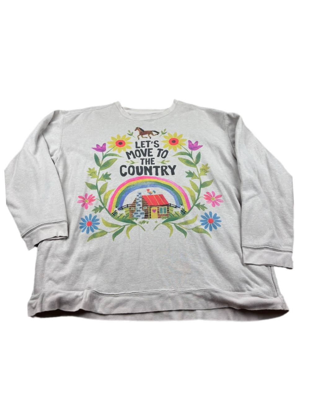 Natural Life Let's Move to the Country Sweatshirt Size xxl